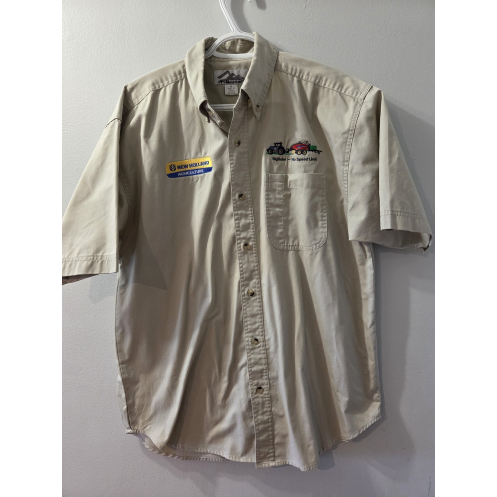 New Holland Agriculture Men Shirt Long Sleeves Tri-Mountain Medium Pre-Owned